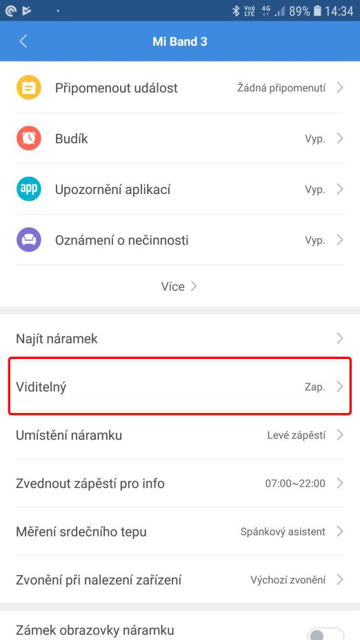 mi fit zjistitelný režim